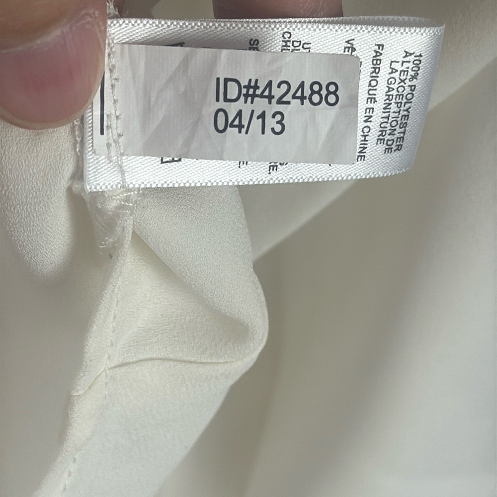 Rachel Zoe Casual White Button-Up Blouse with Metal Detail Size Large - Picture 12 of 13